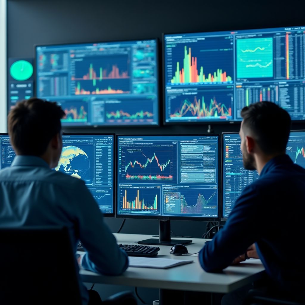 Equipo de profesionales analizando datos del sector petrolero